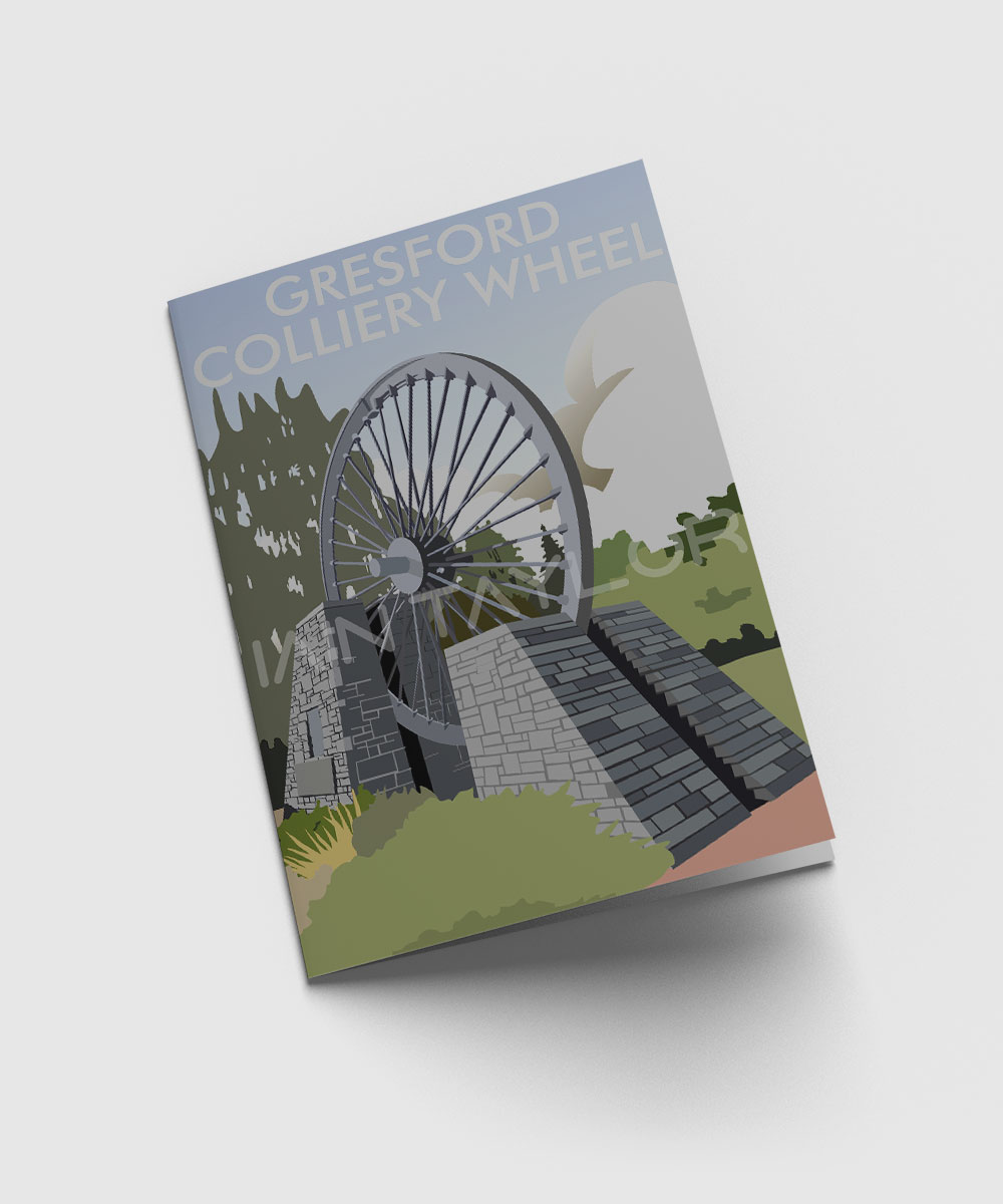 Greeting-Card-wheel Greetings Cards by Iain Taylor - Gresford Colliery Wheel - Image 1