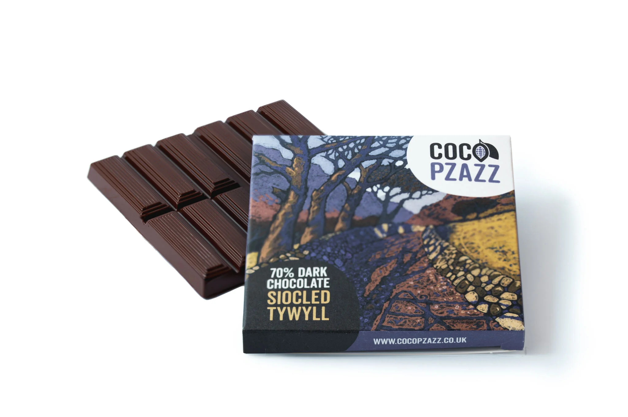 Chris-Neale-Dark-Chocolate-Bar-Web-Image.jpg coco-pzazz siocled tywyll 70% dark chocolate bar (vg) (gf) - Image 1